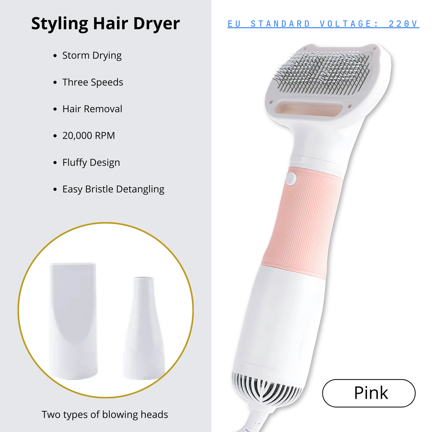 Pet Electric Hair Pulling And Blowing Comb